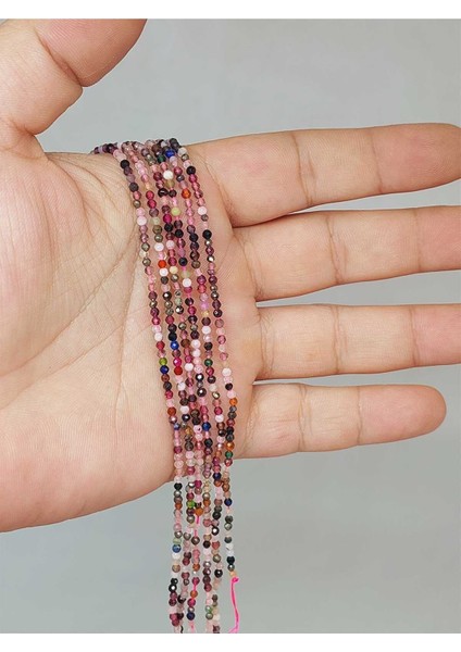 Turmalin Taşı Faset Kesim 1.5*2mm Dizi (51938)