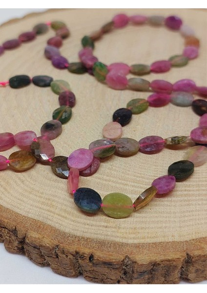Bileklik Boy Turmalin Taşı Karışık Renkler Şekilli Yarım Dizi 8*2.5mm (51204) (18CM Uzunluğundadır) modelleri