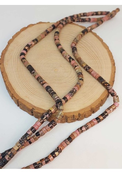 Bileklik Boy Rodonit Taşı Şekilli 3X6MM Yarım Dizi (49346) (18CM Uzunluğundadır) modelleri