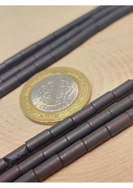 Bileklik Boy Hematit Taşı Yarım Dizi 3.5*8mm (48198) (18CM Uzunluğundadır) fiyatları