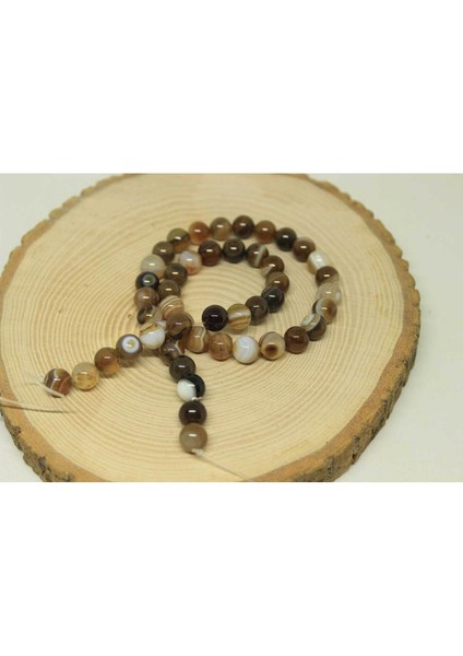 Çeyrek Dizi (9cm Uzunluğundadır!) Akik Taşı Çeyrek Dizi 8mm (24010)