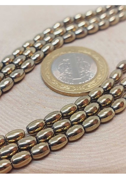 Bileklik Boy Hematit Taşı Arpa Kesim Yarım Dizi 4*5.5mm (49634) (18CM Uzunluğundadır) fiyatları