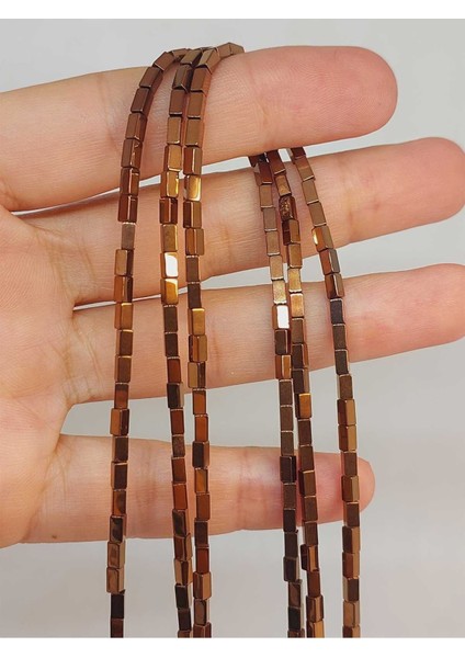 Bileklik Boy Hematit Taşı Dizi 2*4mm (49664) Yarım Dizi (17CM Uzunluğundadır)