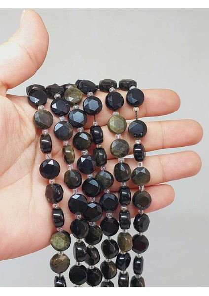 Golden Obsidyen Taşı 5.5x9.5mm Dizi (49906)