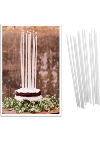 Beyaz Pasta Mumu 30 cm 8 Li Paket