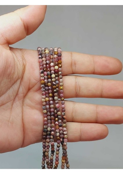 Bileklik Boy Rodonit Taşı Dizi 3mm (51186) Yarım Dizi (17CM Uzunluğundadır)