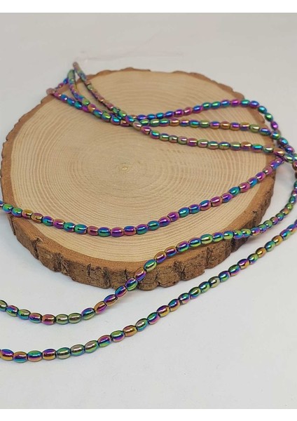 Bileklik Boy Hematit Taşı Arpa Kesim Yarım Dizi 4*5.5mm (49632) (18CM Uzunluğundadır) modelleri