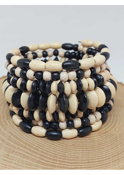 Ahşap Siyah&beyaz Renk Hafızalı Otantik Bileklik (51964) fiyatları