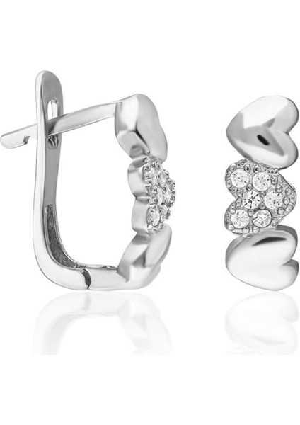 Üç Sıralı Kalp Küpeler fiyatları