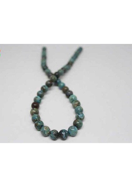 Çeyrek Dizi (9cm Uzunluğundadır!) Krizokol Taşı Çeyrek Dizi 8mm (Boyalıdır)