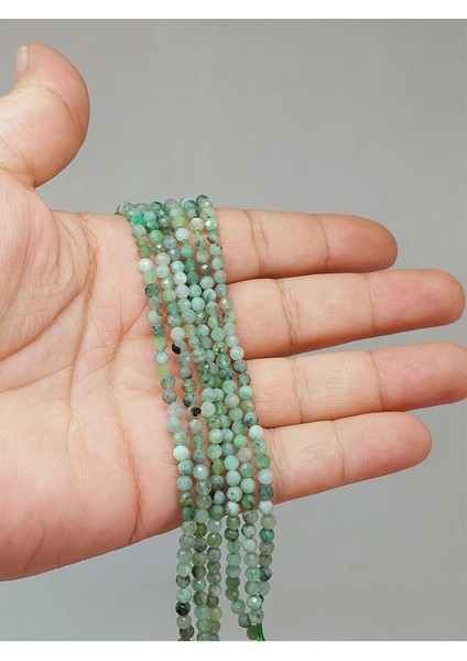 Bileklik Boy Yarım Dizi Zümrüt Taşı Dizi 3mm (51216) (17CM Uzunluğundadır)