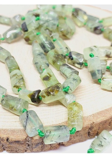 Bileklik Boy Prehnit(Prinayt) Taşı 7X12MM Yarım Dizi (49962) (18CM Uzunluğundadır) modelleri