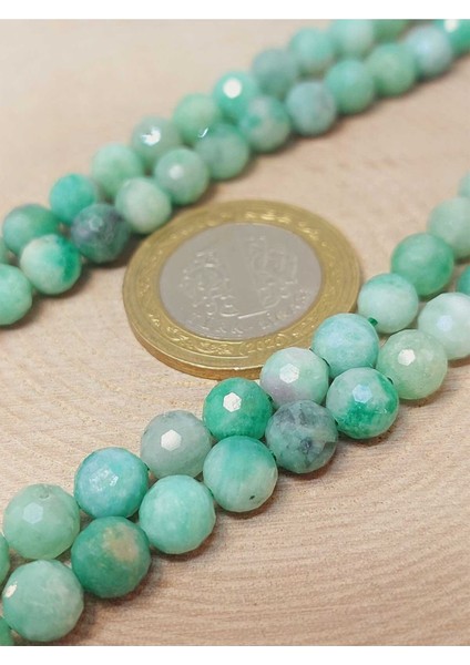 Bileklik Boy Zümrüt Taşı Faset Kesim 6mm Yarım Dizi (45912) (18CM Uzunluğundadır) fiyatları