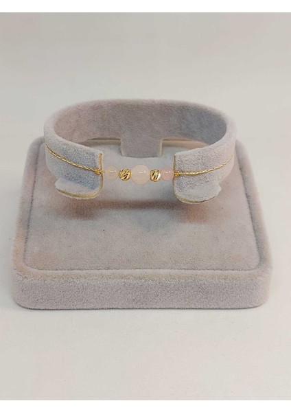 Pembe Kuvars Taşı Tasarım Bileklik (52042) modelleri