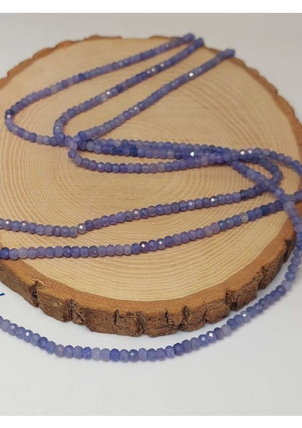 Bileklik Boy Tanzanit Taşı Rondela Faset Kesim Dizi 2.5*3.5mm Yarım Dizi (17CM Uzunluğundadır) modelleri
