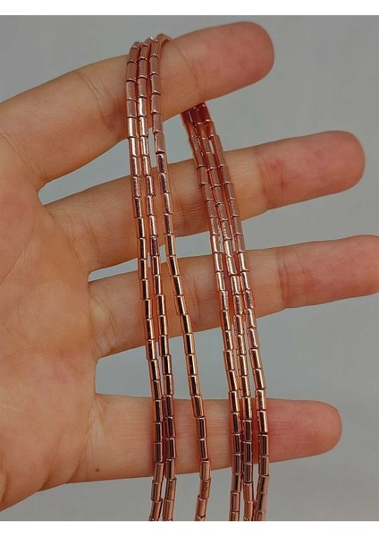 Bileklik Boy Hematit Taşı Yarım Dizi 2*4mm (48158) (18CM Uzunluğundadır)