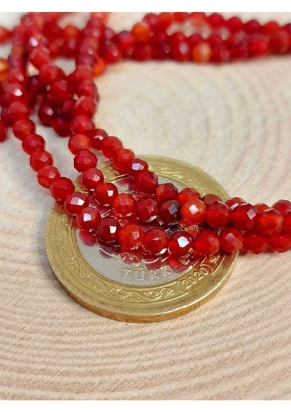 Bileklik Boy Akik Taşı Yarım Dizi 3mm (17CM Uzunluğundadır) (41290)