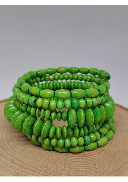 Ahşap Yeşil Renk Hafızalı Otantik Bileklik (51966) fiyatları