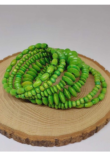 Ahşap Yeşil Renk Hafızalı Otantik Bileklik (51966) modelleri