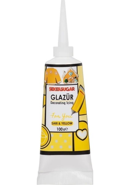 Süsleme Glazürü Sarı Renk 100 gr
