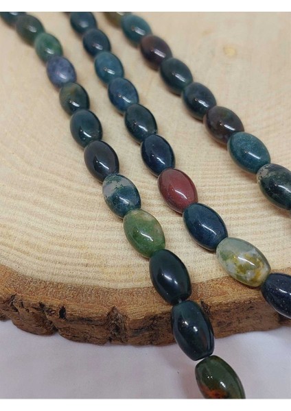 Bileklik Boy Akik Taşı Arpa Kesim Yarım Dizi 6*8.5mm (49998) (18CM Uzunluğundadır) modelleri