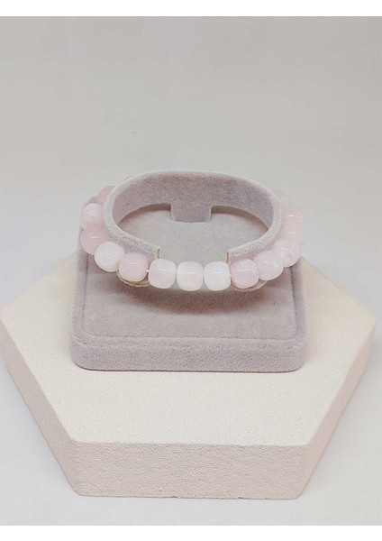 Pembe Kuvars Taşı Tasarım Bileklik 9*10MM (51568) fiyatları