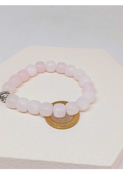 Pembe Kuvars Taşı Tasarım Bileklik 9*10MM (51568) modelleri