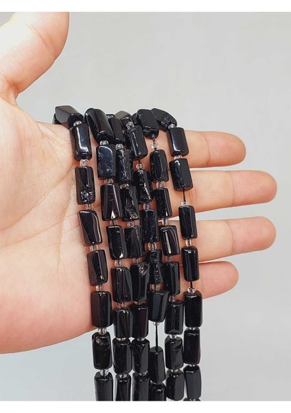 Bileklik Boy Turmalin Taşı 7X12.5MM Yarım Dizi (49922) (18CM Uzunluğundadır)