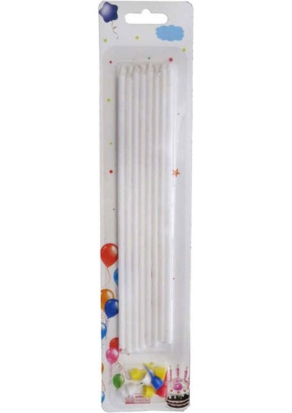 Doğum Günü Pasta Mumu Pastel 15 cm - 10'lu Beyaz