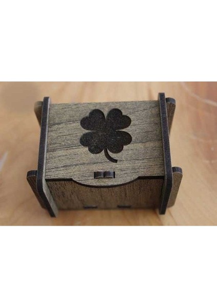 Değerli Taş - Pandül & Takı Saklama Kutusu Küçük Boy Dört Yapraklı Yonca