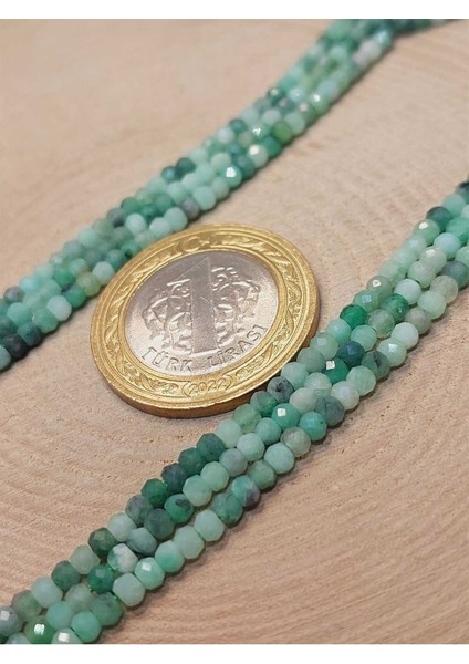 Bileklik Boy Zümrüt Taşı Rondela Faset Kesim Dizi 2*2.5mm (45902) Yarım Dizi (17CM Uzunluğundadır) fiyatları