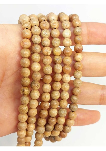 Bileklik Boy Ud Ağacı Ahşap Yarım Dizi 6mm (45290) (18CM Uzunluğundadır)