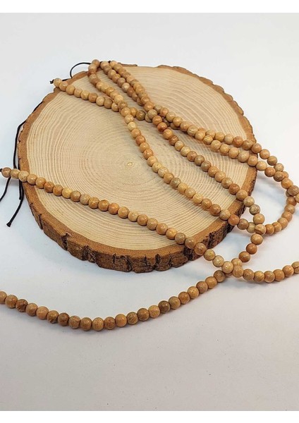 Bileklik Boy Ud Ağacı Ahşap Yarım Dizi 6mm (45290) (18CM Uzunluğundadır)