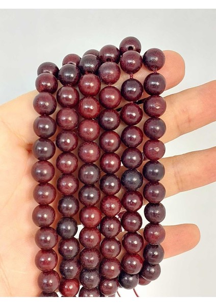 Bileklik Boy Ud Ağacı Ahşap Yarım Dizi 8mm (45264) (18CM Uzunluğundadır)