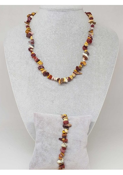 Jasper Taşı Küçük Taşlar Kolye & Bileklik Seti (52142)