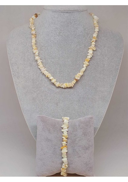 Sedef Taşı Küçük Taşlar Kolye & Bileklik Seti (52236)