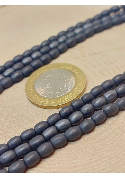 Bileklik Boy Hematit Taşı Arpa Kesim Yarım Dizi 4*5.5mm (49636) (18CM Uzunluğundadır) fiyatları
