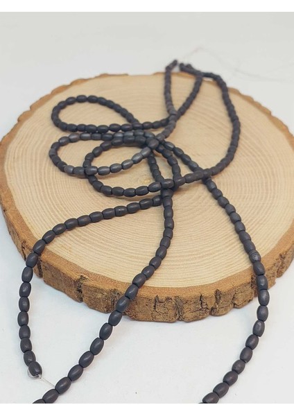 Bileklik Boy Hematit Taşı Arpa Kesim Yarım Dizi 4*5.5mm (49636) (18CM Uzunluğundadır) modelleri