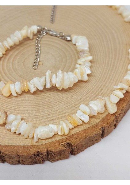 Sedef Taşı Küçük Taşlar Kolye & Bileklik Seti (52236) fiyatları