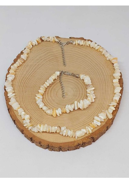 Sedef Taşı Küçük Taşlar Kolye & Bileklik Seti (52236) modelleri