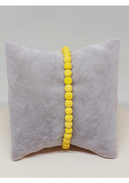 Lav Taşı Sarı Renk Bileklik 6mm (52382)
