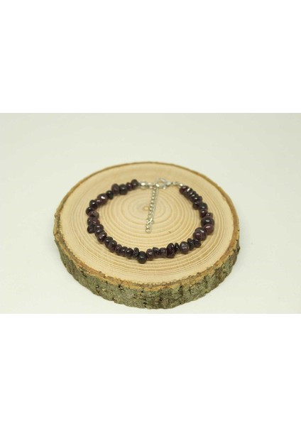 Lal (Garnet - Granat) Taşı Küçük Taşlar Bileklik (22215) modelleri