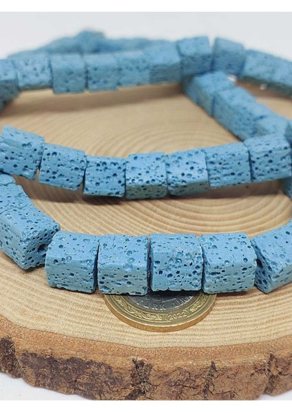 Lav Taşı Mavi Küp Şekilli Dizi 10*10MM (51630) modelleri