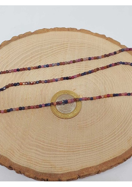 Yakut & Safir Taşı Küp Şekilli Dizi 2mm (51174)