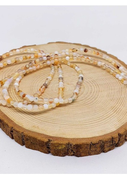 Bileklik Boy Akik Taşı Yarım Dizi 4mm (44550) (18CM Uzunluğundadır)