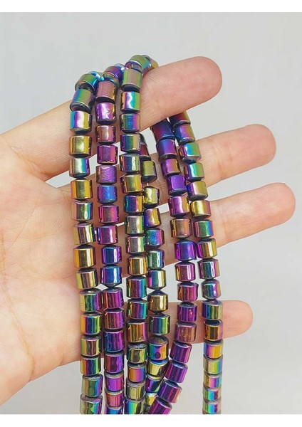 Bileklik Boy Hematit Taşı Yarım Dizi 6*6mm (48192) (18CM Uzunluğundadır)