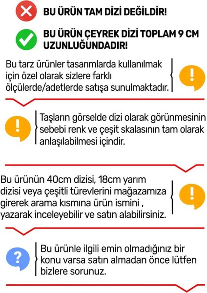 Çeyrek Dizi (9cm Uzunluğundadır!) Pirit Taşı Çeyrek Dizi 8mm