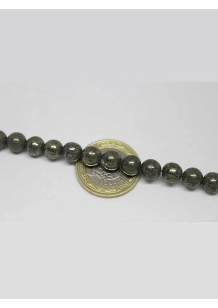 Çeyrek Dizi (9cm Uzunluğundadır!) Pirit Taşı Çeyrek Dizi 8mm
