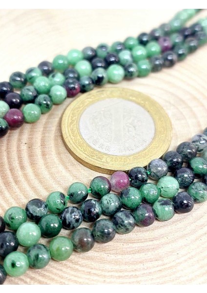Bileklik Boy Anyolit (Rubizoit- Rubyzoisit) Taşı Yarım Dizi 4mm (18CM Uzunluğundadır) fiyatları