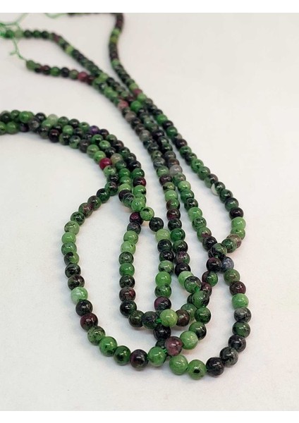 Bileklik Boy Anyolit (Rubizoit- Rubyzoisit) Taşı Yarım Dizi 4mm (18CM Uzunluğundadır) modelleri